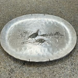 Handmade vintage Wendell August Forge decorative aluminum platter